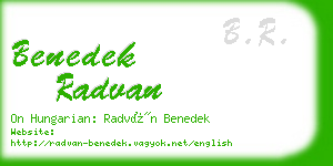 benedek radvan business card